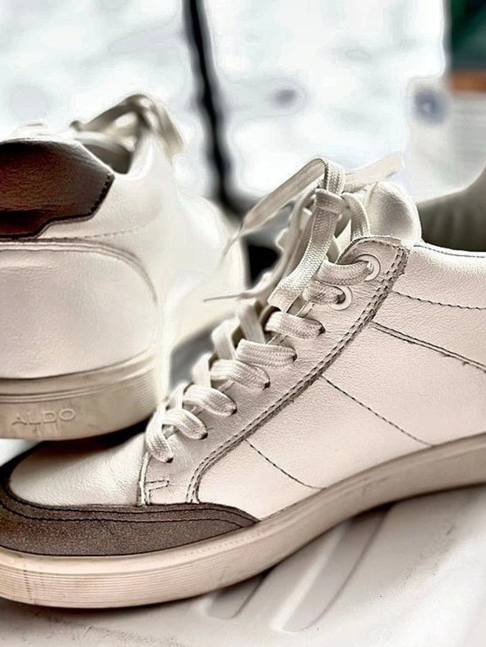 ALDO Topper Sneakers White & Gray US 8 Mens